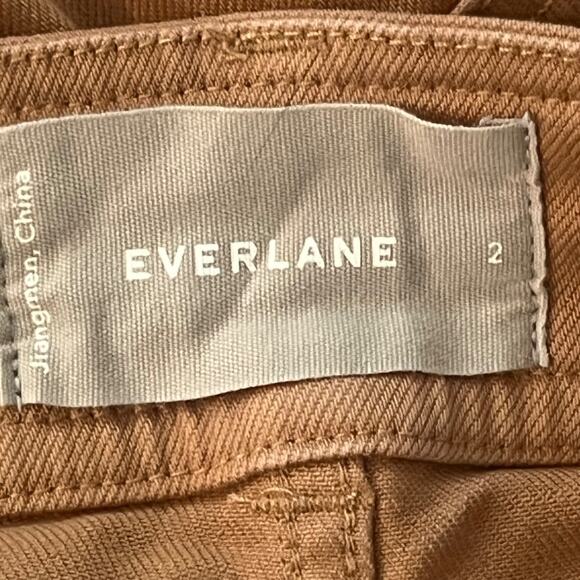 Everlane Shorts Size 2 Brown Distressed Cotton Twill Stretch High Rise Brown - Picture 4 of 6